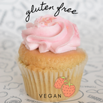 6 pack Gluten free Vanilla Cupcakes with Strawberry frosting - Gluten Free Pasta